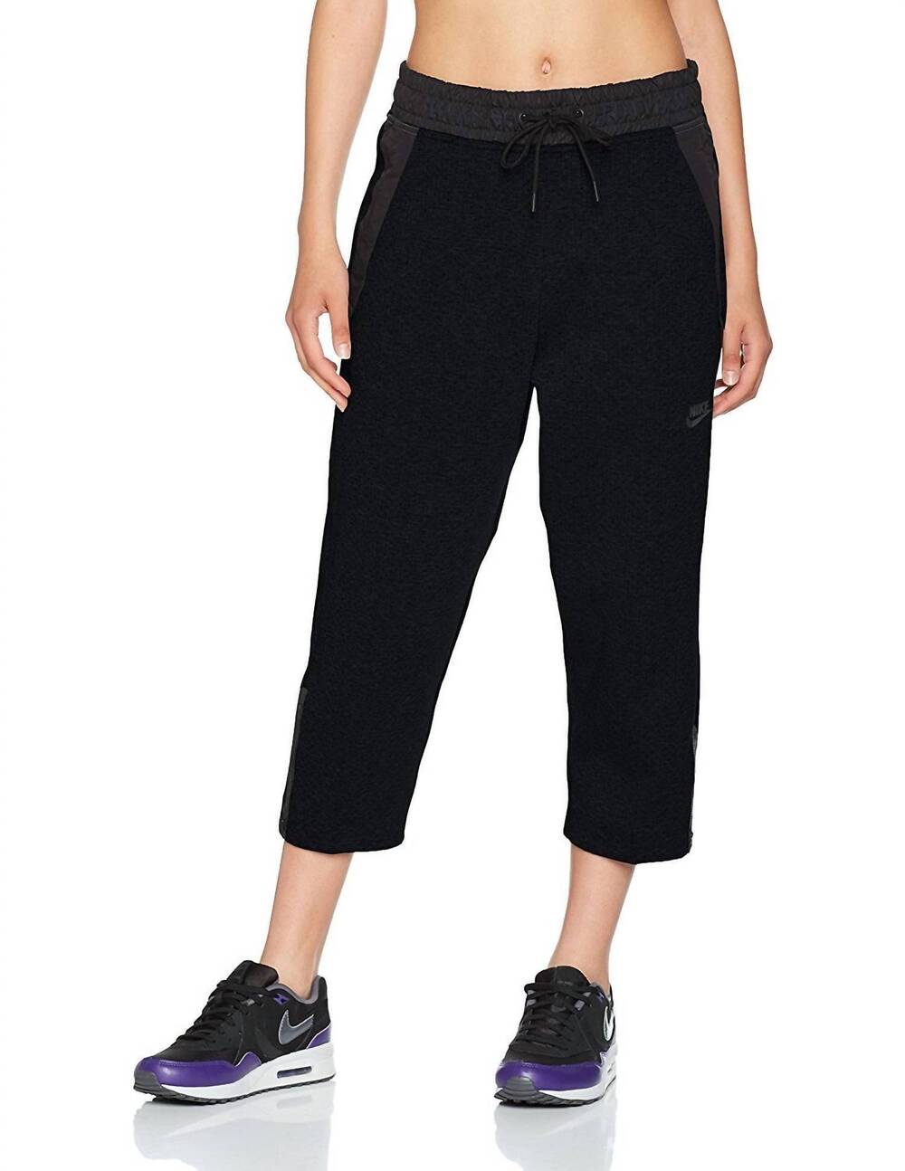 NEW NIKE tech fleece sneaker capri pants in black
